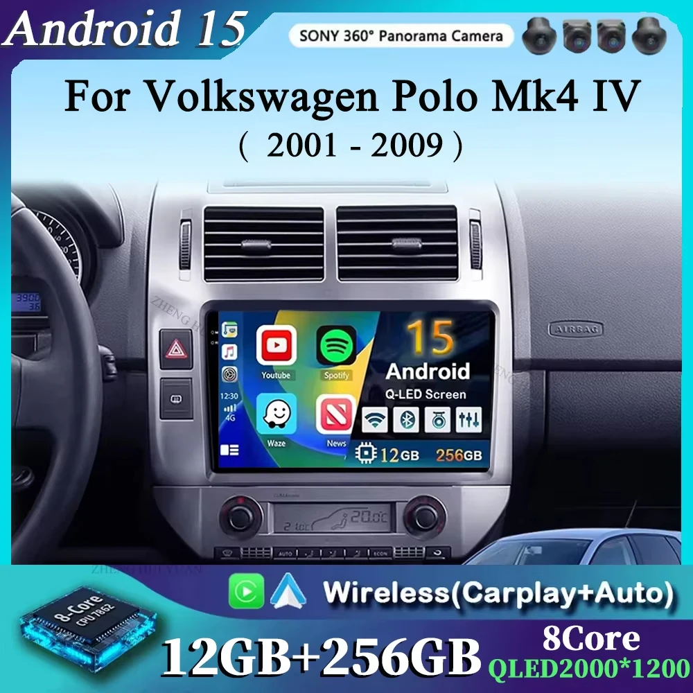 GPS For Volkswagen Polo Mk4 IV 2001-2009 Android Car Radio Multimedia Video Player Navigation Stereo Carplay No 2din Head Unit