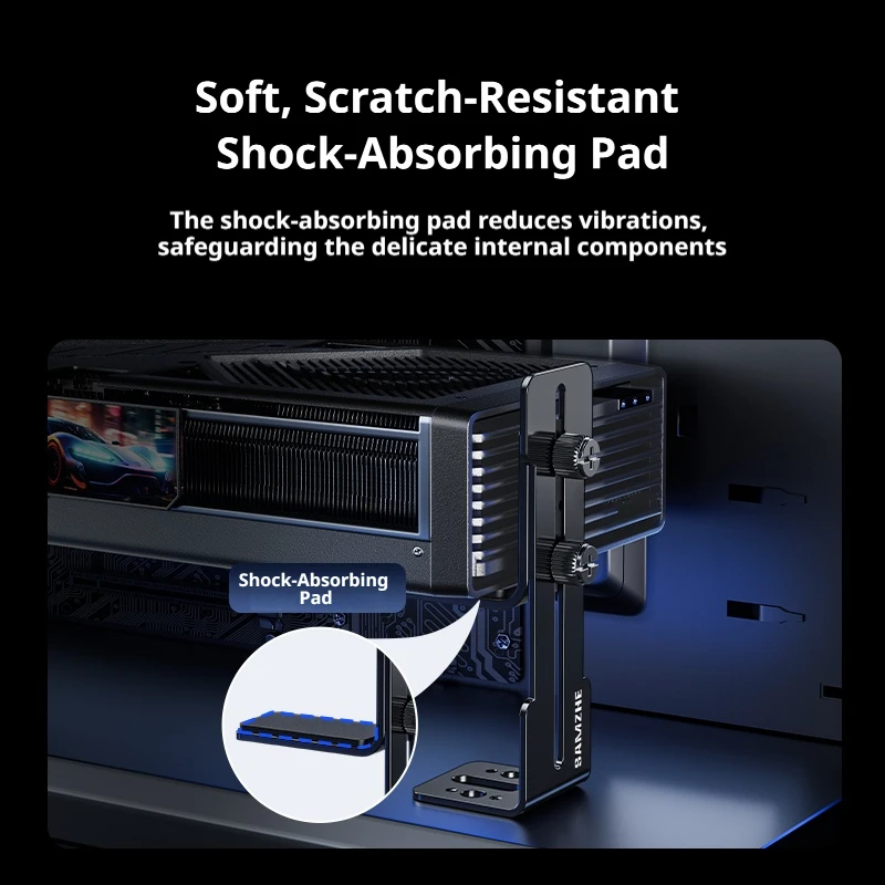 SAMZHE Chassis Fan Position Stainless Steel Computer Graphics Card Holder Prevent Sagging GPU Support Brace for RTX 4090 4080