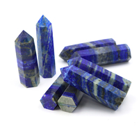 Natural Lapis Lazuli Polished Crystal Point Hexagonal Mineral Healing Stone Energy Obelisk Reiki Gemstone Tower For Home Decor
