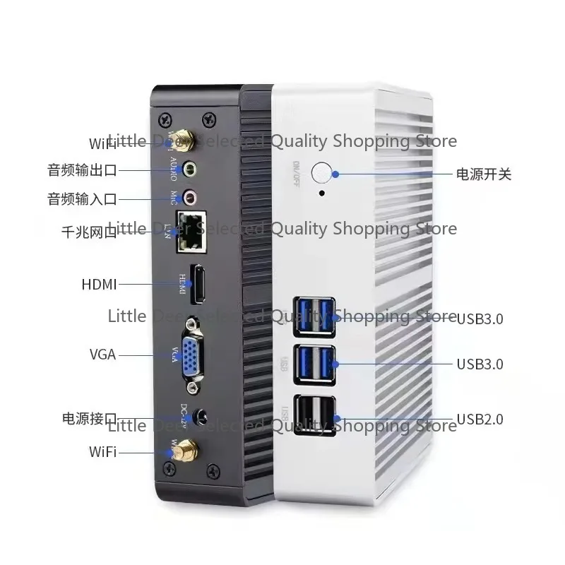 

J1800 Dual Core I5 I7 Embedded Industrial Fanless XCY Mini PC Control Host Computer for Business SSD Windows 10 64GB 128GB DDR3