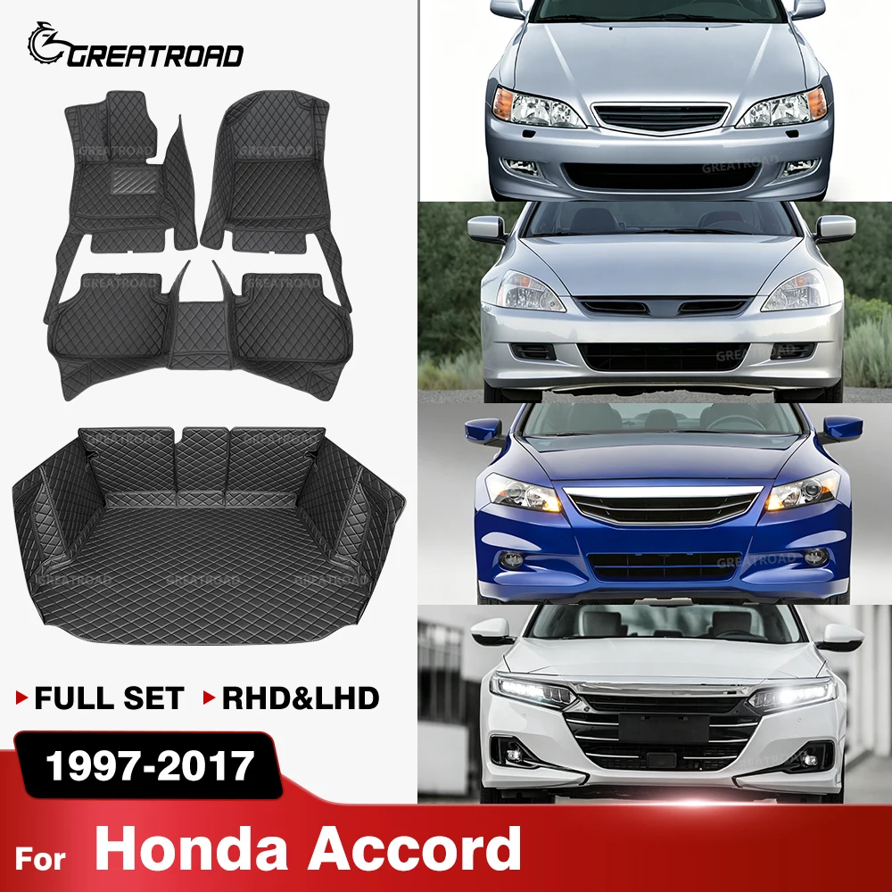 

GREATROAD For Honda Accord 6/Accord 7/Accord 8/Accord 9 2000-2017 Custom Car Floor Mat Trunk mat Automobile Interior Accessories