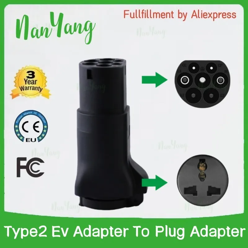 

AC Type 2 Ev Charging Station To International Power Plug Sea Type2 Ev Adapter To Plug Adapter