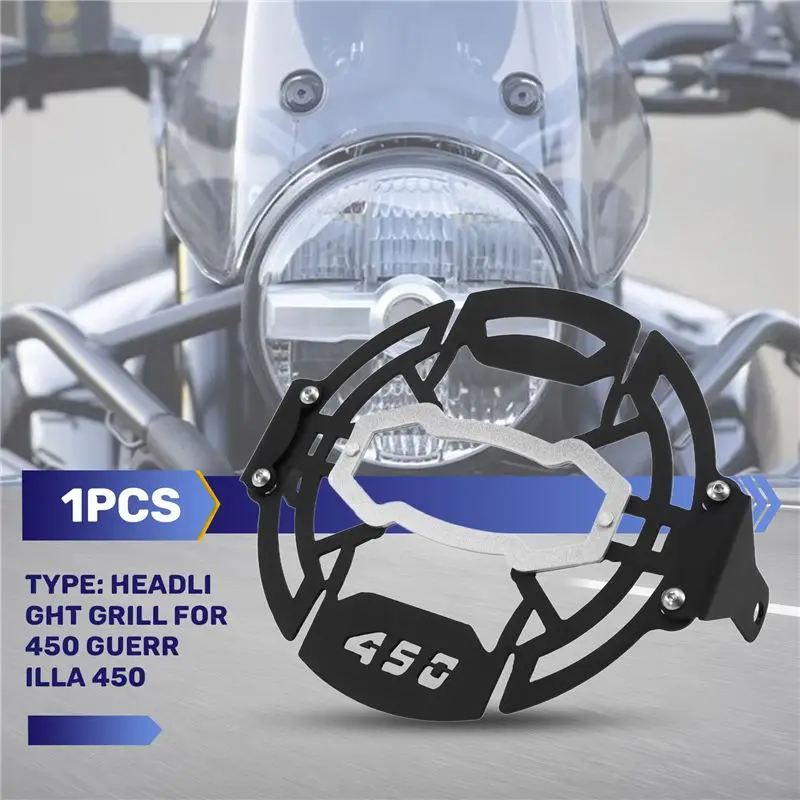 A21F-Motorcycle Accessories Headlight Grill Lampshade Modified Net Lamp Shell For Himalayan 450 Guerrilla 450