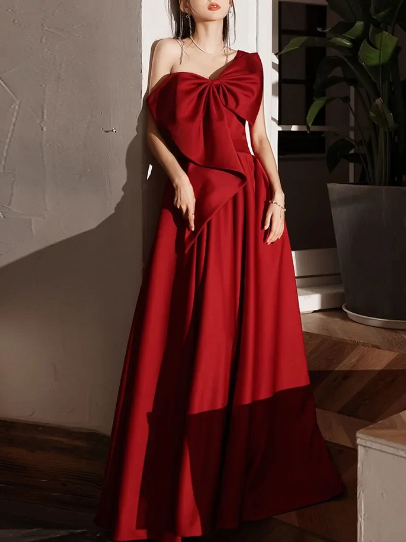 Robe de Soirée en Satin Personnalisée, Élégante, Simple, de Luxe, Éducative, Chic, à la Mode, Longue, Slim, avec Nministériels d Frontal D