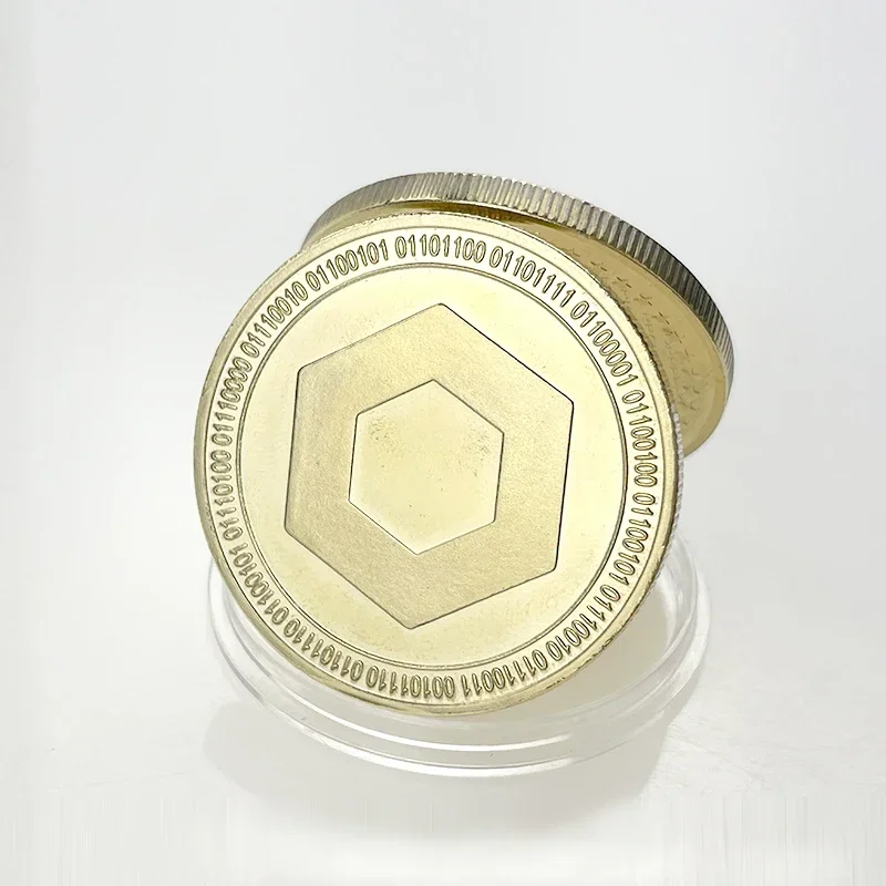 Nice 1 pcs Chainlink Coin Gold Plated Crypto Coin Cryptocurrency As Great Gift