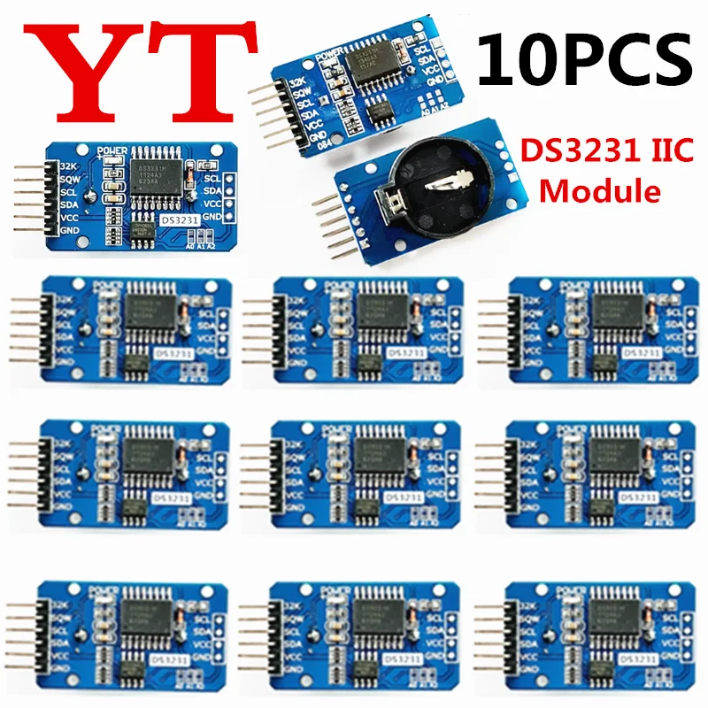 

10PCS DS3231 IIC Module Precision Clock Module DS3231SN /DS3231M Memory Real Time 3.3V/5V For Raspberry Pi