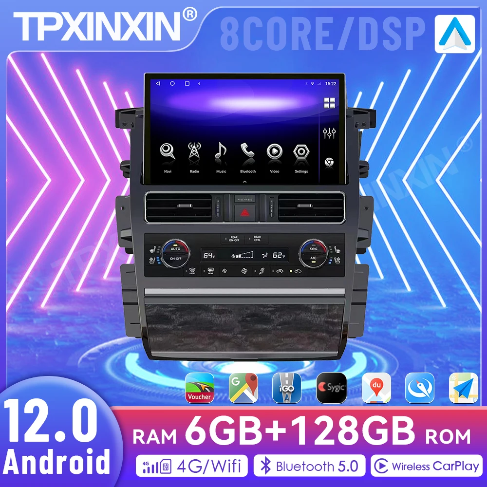 TPXINXIN Wireless CarPlay Android13 Auto Car Multimedia For Nissan Patrol Y62 2010-2022 Head Unit Touch Screen Rear Camera