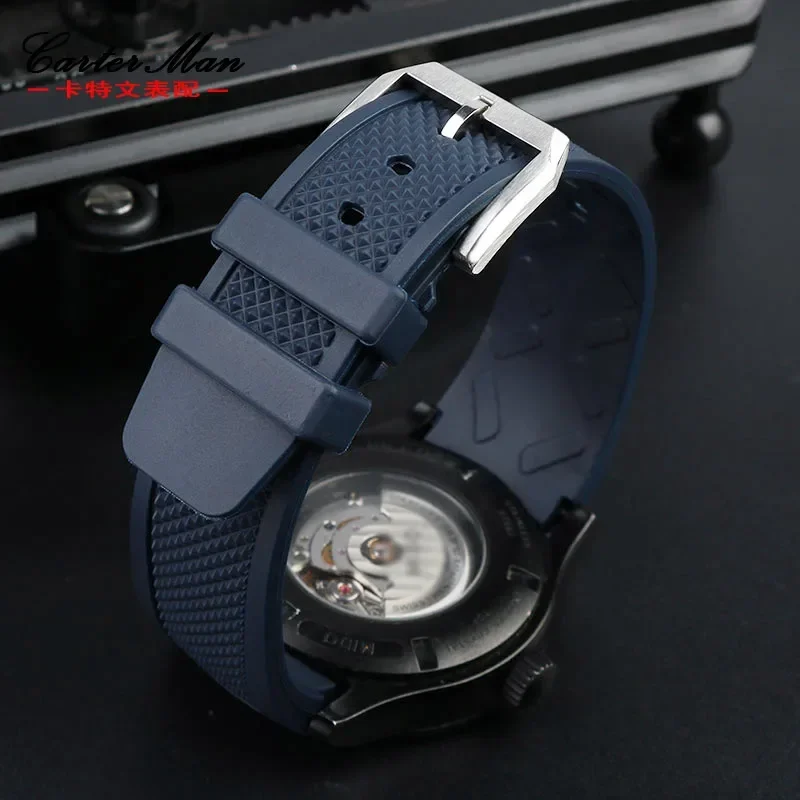 Silicone Watch Strap for IWC International Company Portugal Iw390502 Iw390503 Soft Comfortable Rubber Men\'s Watch Band 22mm