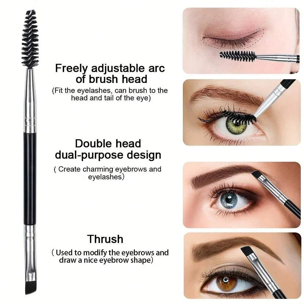 3-teiliges Set Wimpernpinzetten mit Gebogener Spitze, Wimpernzange, Wimpernbürste, Werkzeugset für Künstliche Wimpernverlängerung mit Box – Detail 5