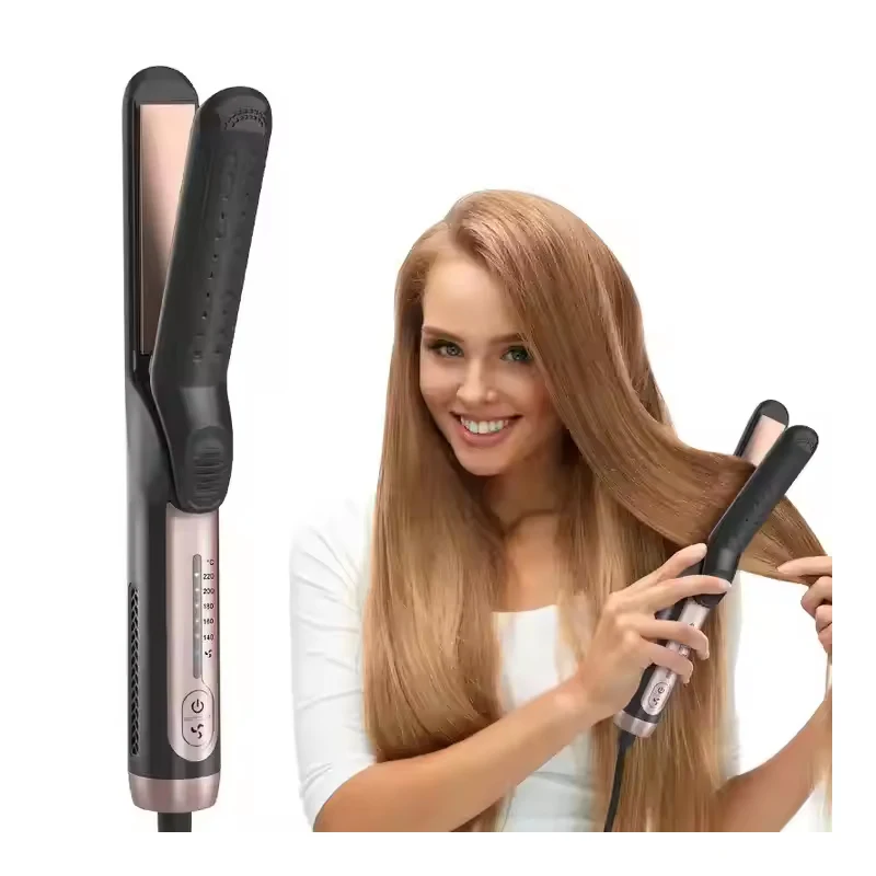 

2-в-1 нагревательный утюжок для укладки волос, многофункциональный ЖК-дисплей, электрическая керамическая пластина, выпрямитель для волос, бигуди