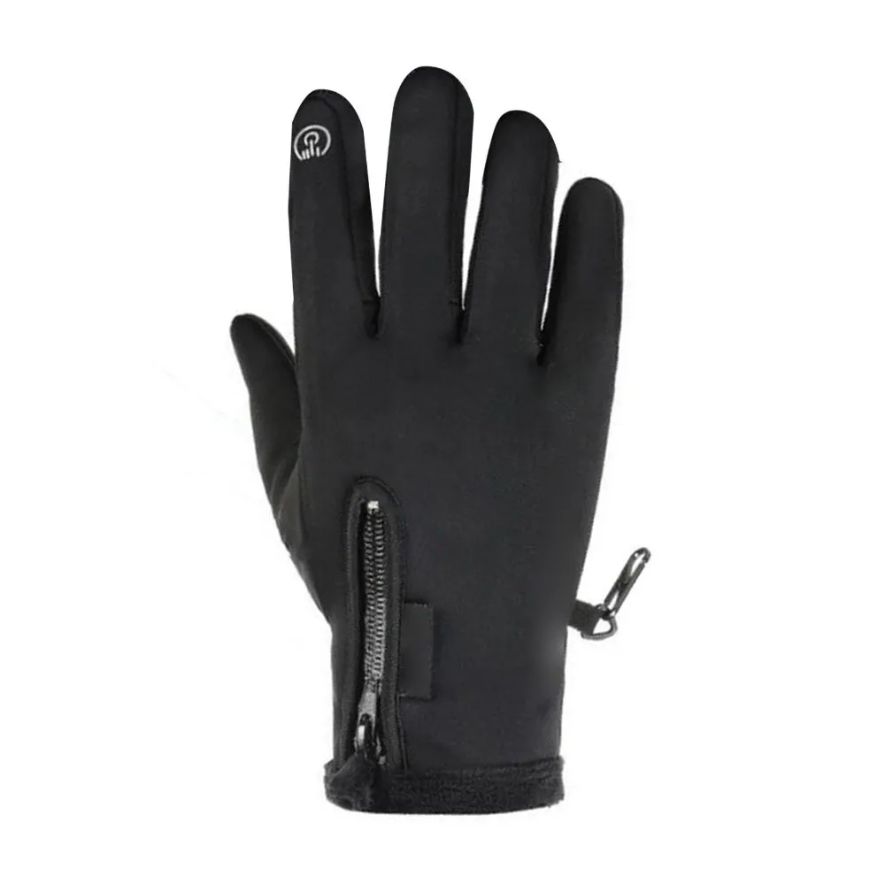 

Durable 2 Cut Fingers Cycling Gloves Windproof Waterproof Winter Gloves Touch Screen Black Fishing Gloves Outdoor Use