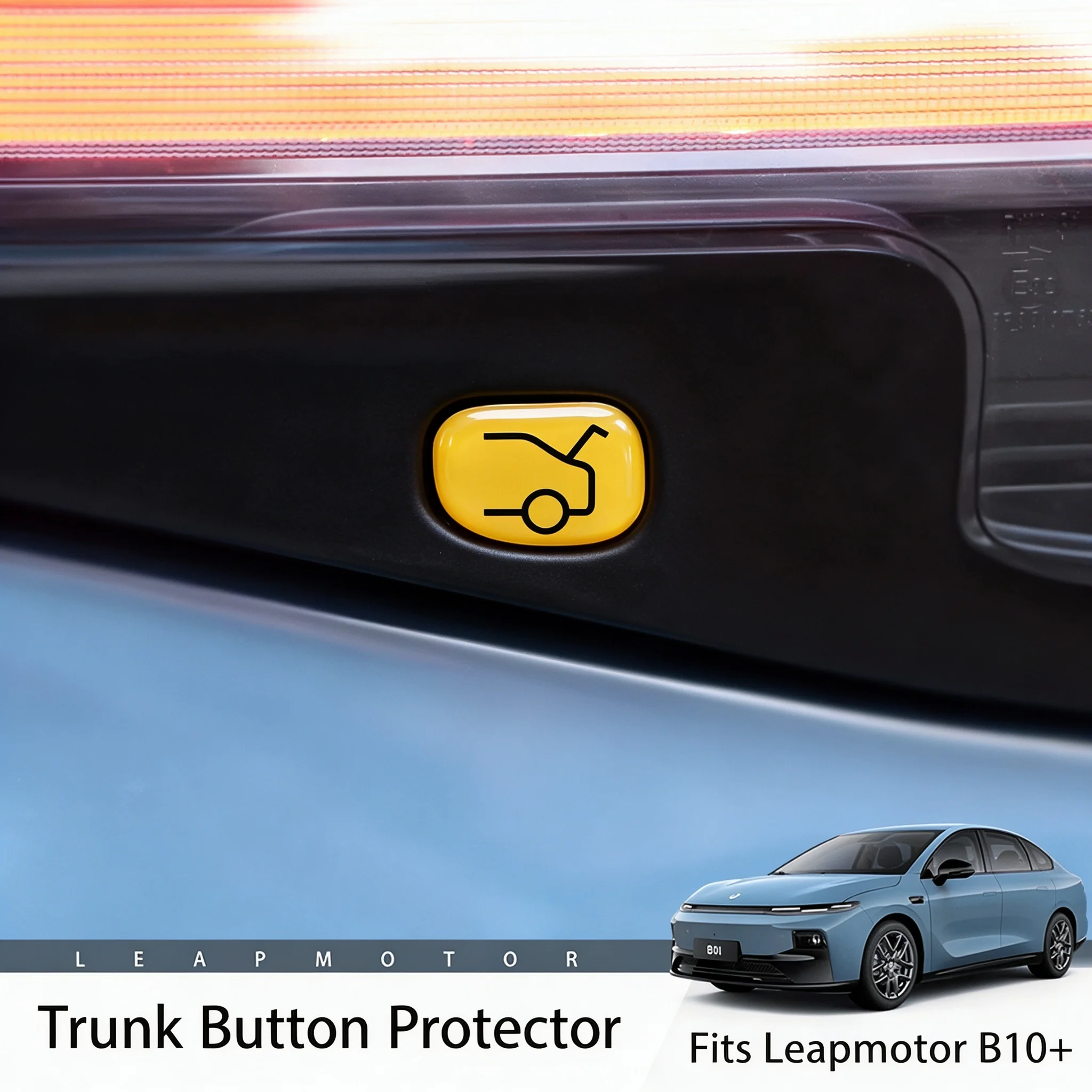 For Leapmotor B10 B01 Luggage Switch Button Sticker Automatic Electric Tailgate Reflective Reminder Warning Car Tailgate Sticker