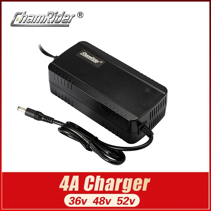 Chamrider 54.6V 4A Lithium Battery Charger 48v Electric Bike Charger for DC2.1 XLR RCA Li-ion Battery Pack Charger High Quality