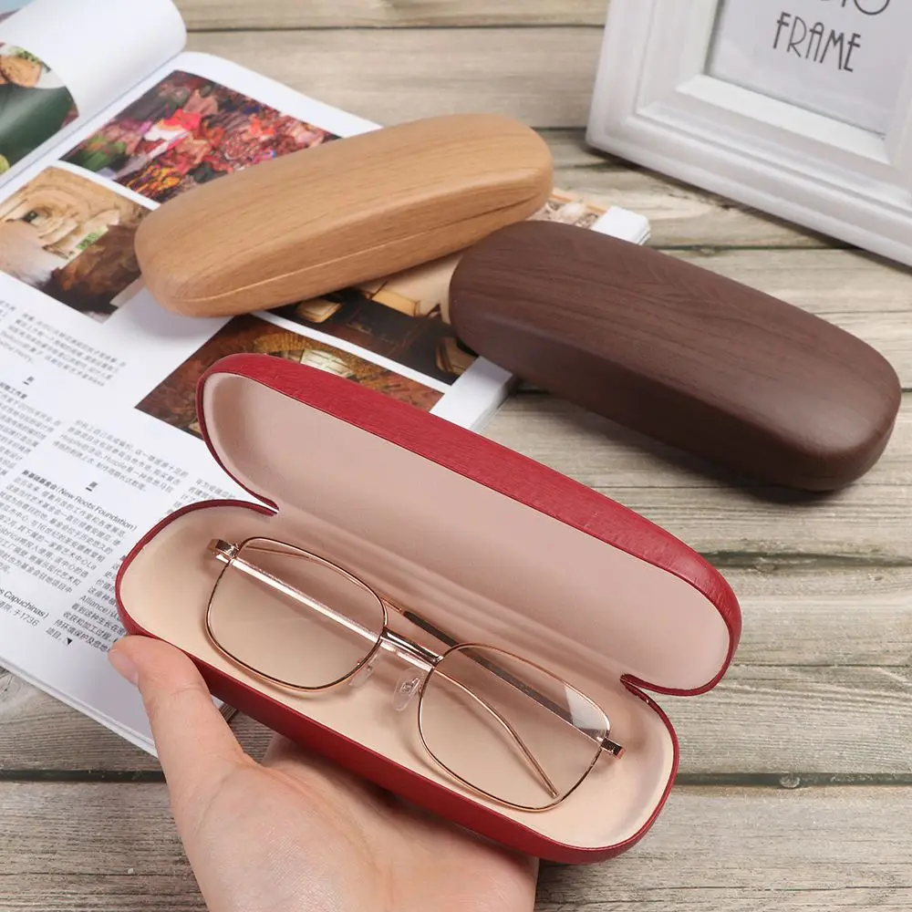 Hard Shell Wood Grain Glasses Box Men Women Myopia Glasses Case Eyewear Protector Reading Eyewear Case With Velvet Lining - view 6
