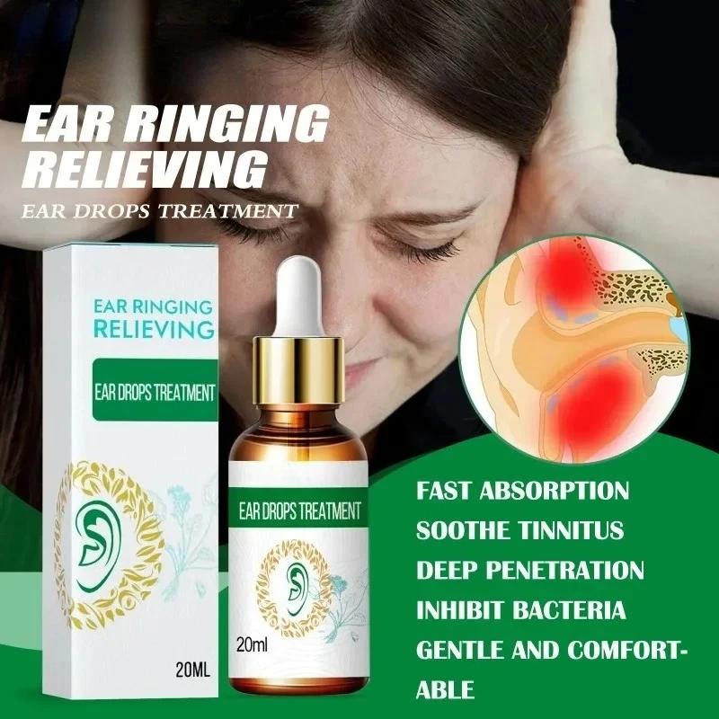 Ringing Treatment Oil Deafness Earache Relieve Ear Swelling Discharge Otitis Hearing Tinnitus Ear Drops 20ml ear cleaner