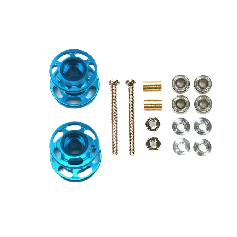 Rouleaux de guidage doubles colorés 13-12mm, pour Tamiya Mini 4WD Car-2Pcs, pièces de rechange en aluminium léger avec roulements, écrous et vis