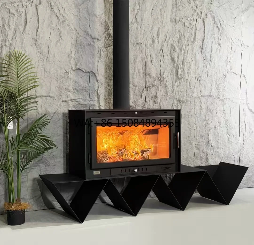 Modern European-Style Wood-Burning Stove for Home Use Real Fireplace Log Burner for Rural Self-Built Houses Iron Heating Furnace