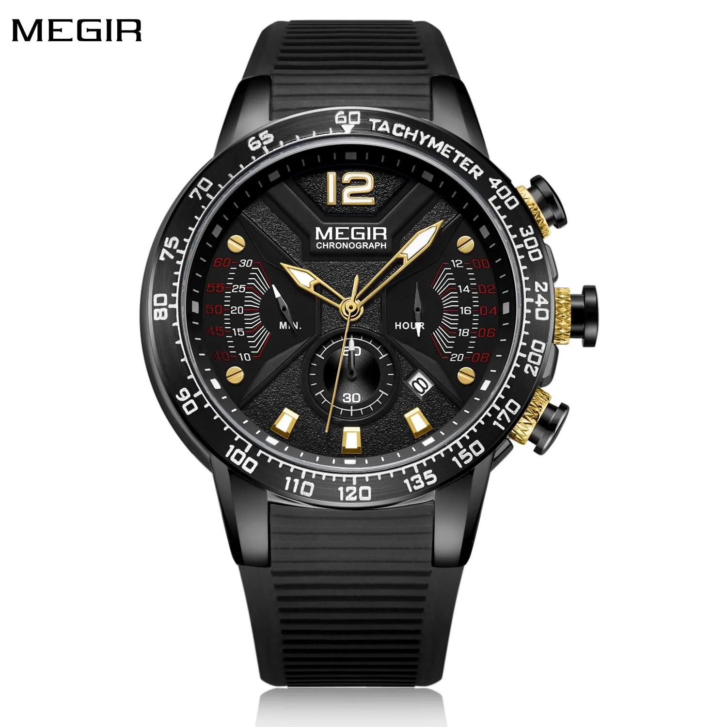 MEGIR Luxury Brand Quartz Watches Men\'s Sport Chronograph Clock Luminous Hands Military Watch for Men Wristwatch Reloj Hombre