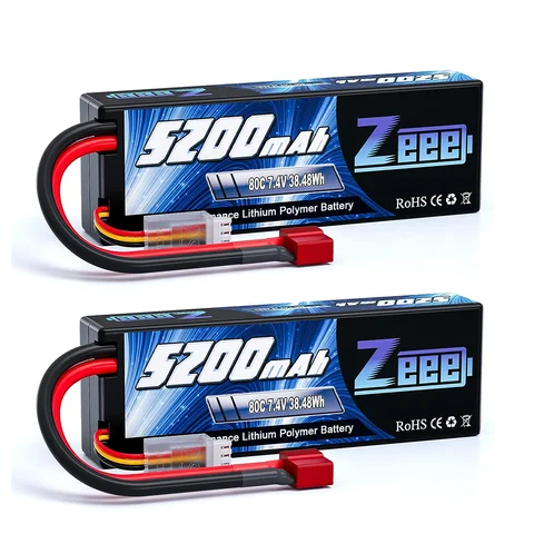 1/2 Uds Zeee 2S 5200mAh batería Lipo 80C con enchufe T/XT60/EC5/EC3 batería RC para coches RC camión Truggy Buggy piezas de pasatiempo de carreras