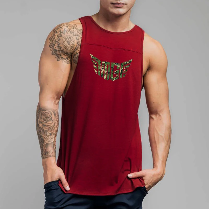 

Gyms Fitness Bodybuilding Running Sleeveless Moisture Wicking Tank Tops Summer Breathable Man Cool Feeling Loose Cotton T-shirt