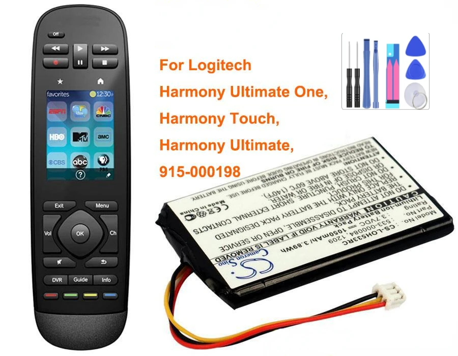 

1050mAh Battery 533-000083, 533-000084 for LOGITECH 915-000198,Harmony Touch,Harmony Ultimate, Harmony Ultimate One