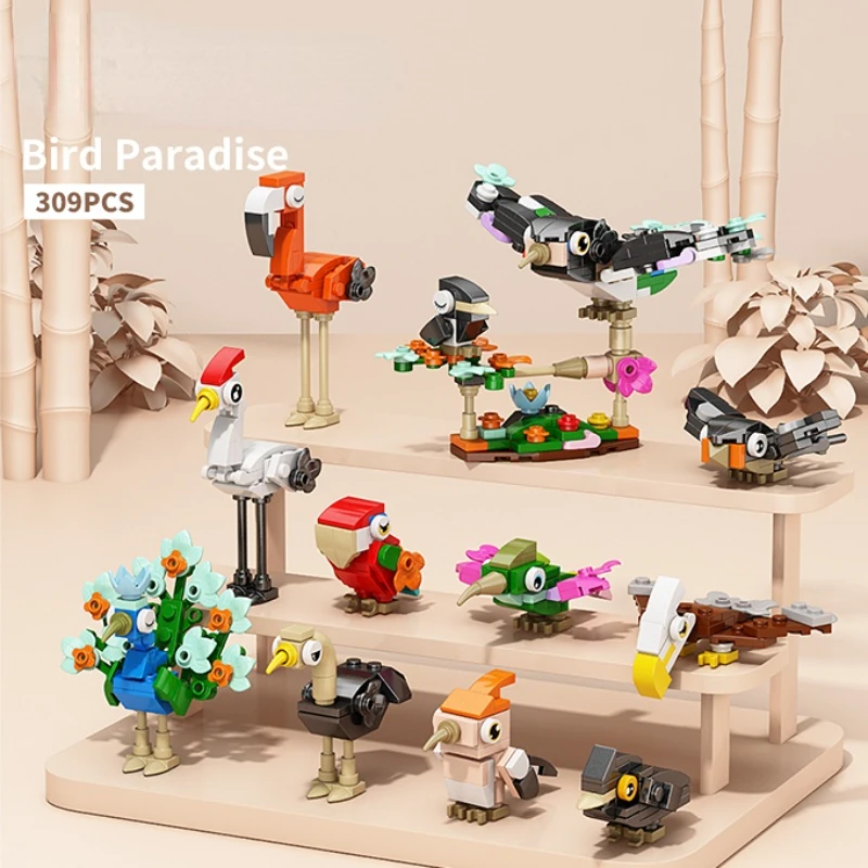 Creative Expert Mini Insects Animal Model Building Block Butterfly Bricks Model Educationa10 in 1 Kit Toy Birthday Gift for Kids