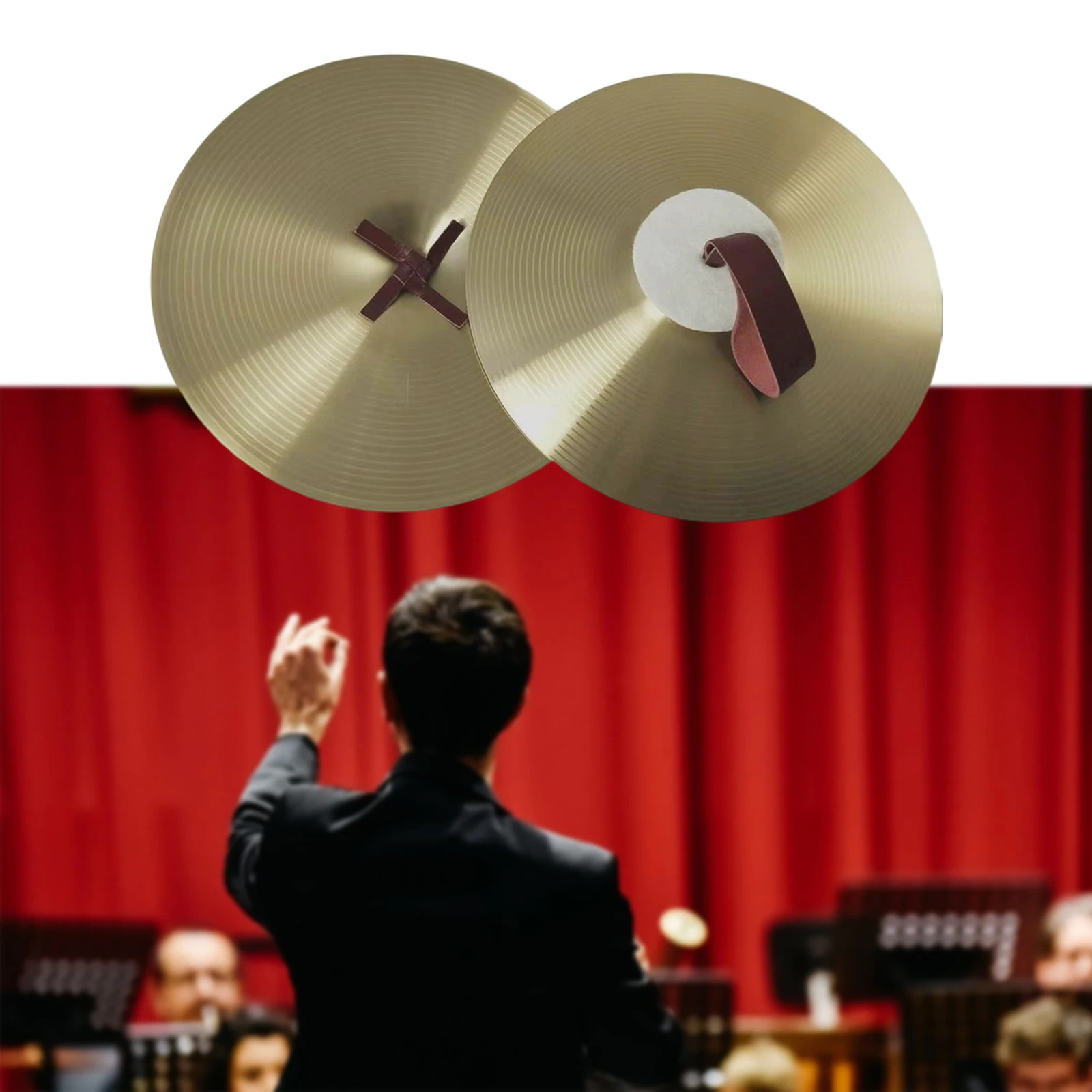 Traditional Cymbal Musical Instrument Crash Cymbals Pair Musical Instrument Alloy Brass for Professional Party Stage Show 12inch