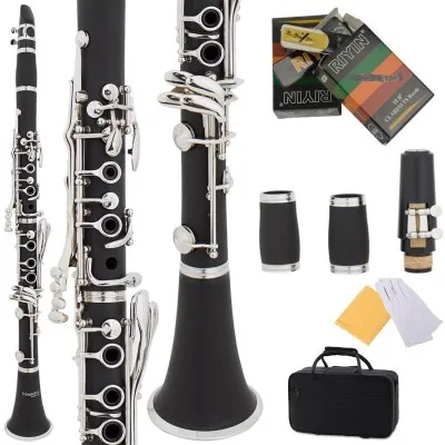 

2025 Wholesale High Quality 17-Key Clarinet Black Colored Wind Instrument Factory Direct Bakelite Clarinet Musical Instrument