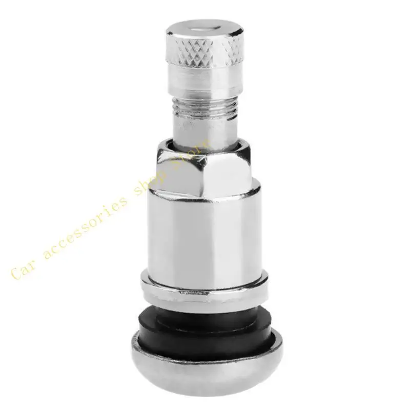 

T21E 4-piece/set Stainless Steel Vacuum Tire Valves Stems Durable Metal Valves Caps