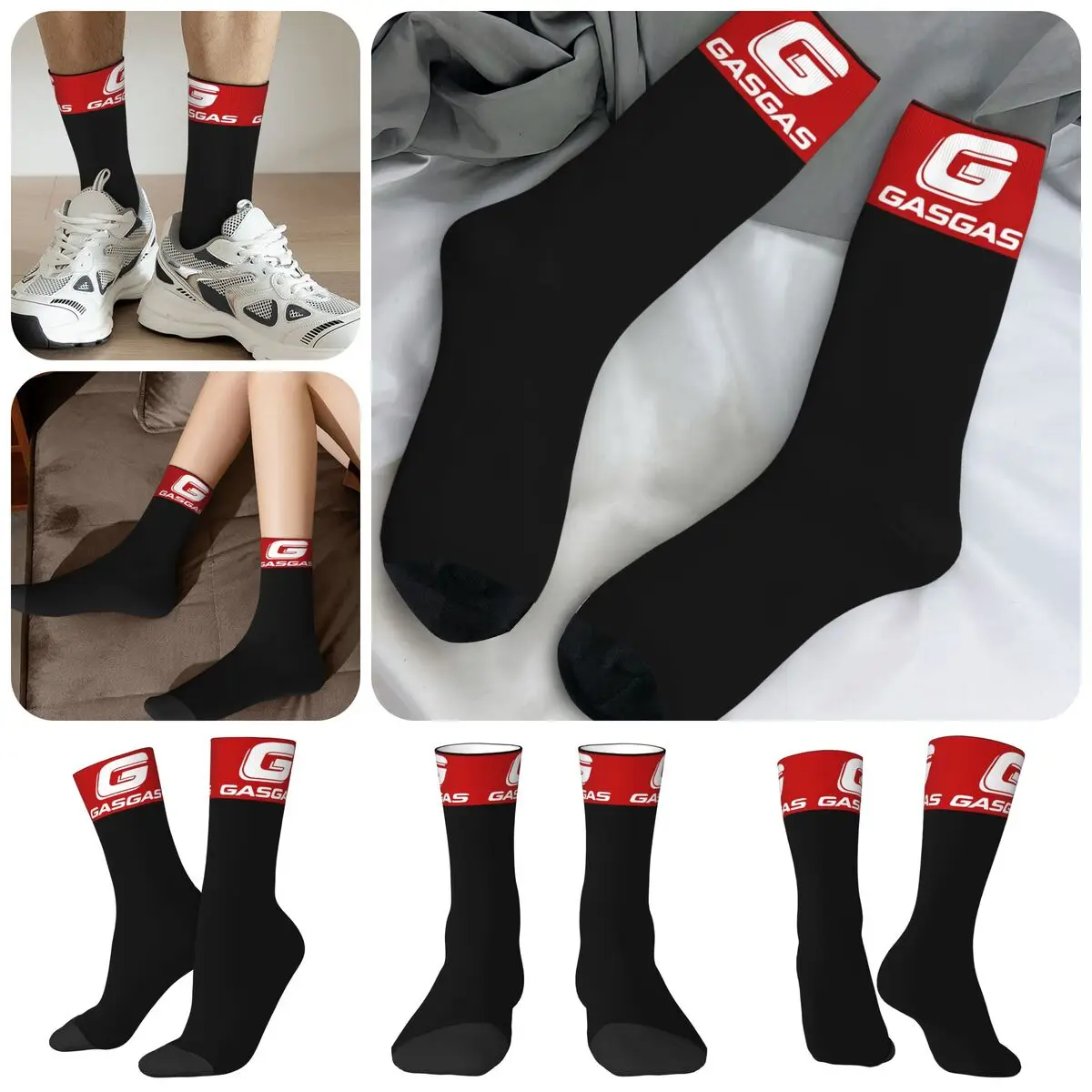 Motorcycle Racing High elasticity polyester fiber 3D printing cosy Unisex Hiking Casual GasGas Interesting Four Seasons Socks