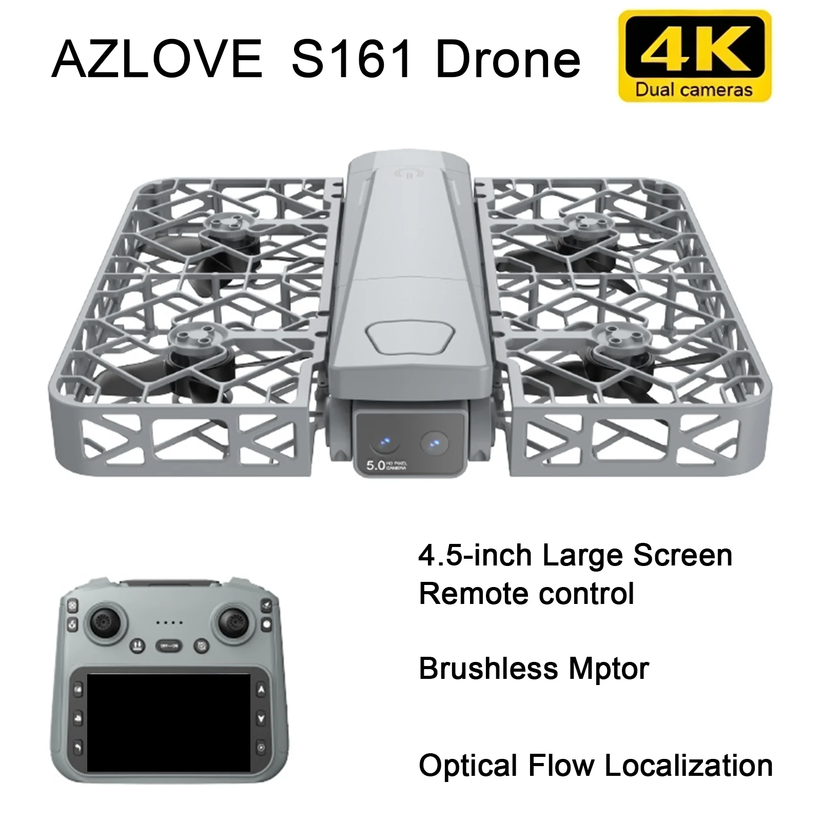 S161 MAX RC Drone 4K Professional HD Dual Camera Security UAV Brushless Motor Optical Flow Hovering 5G FPV Quadcopter Kid Gift