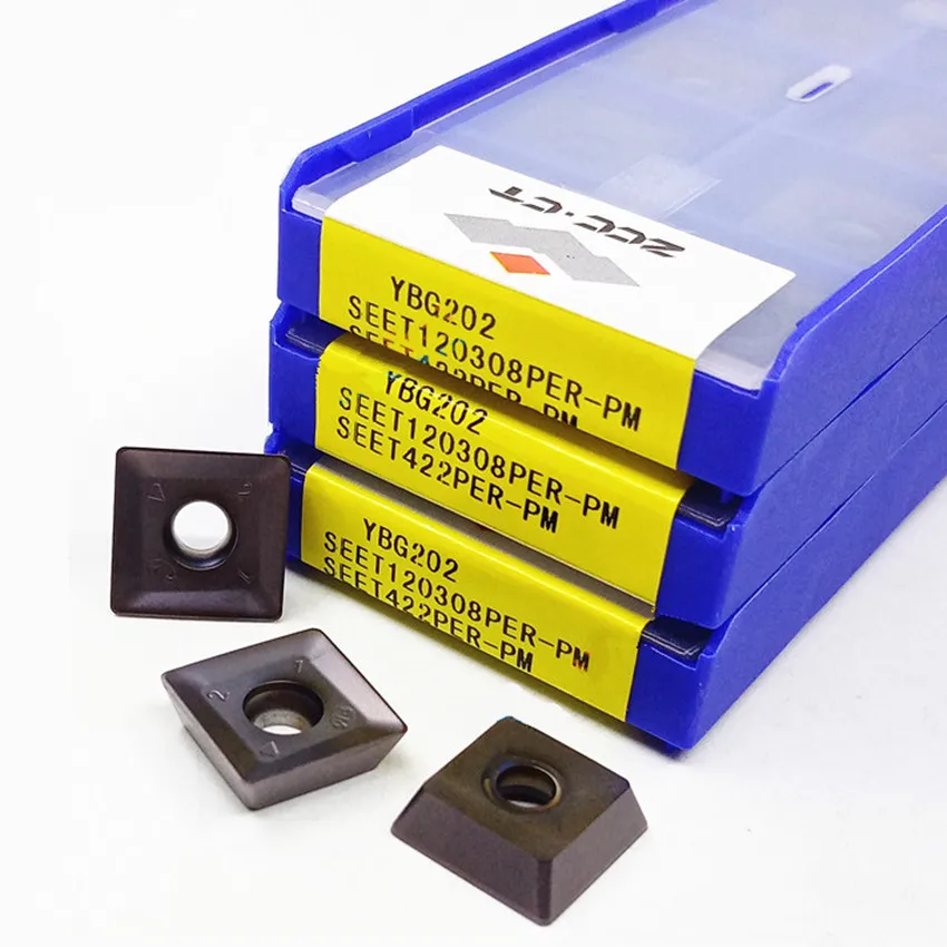 SEET120308PER-PM YBG202/SEET120308PER-PM YBG302/SEET120308PER-PM YBM251/SEET120308PER-PM YBM351 ZCC.CT carbide inserts 10pcs/box