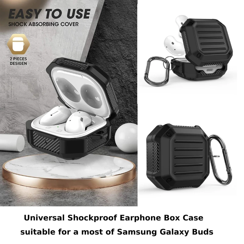 Universal Shockproof Earphone Box Case Cover with full-Body Rugged protect for Samsung Galaxy Buds live 2020/pro 2021/2 2021 etc