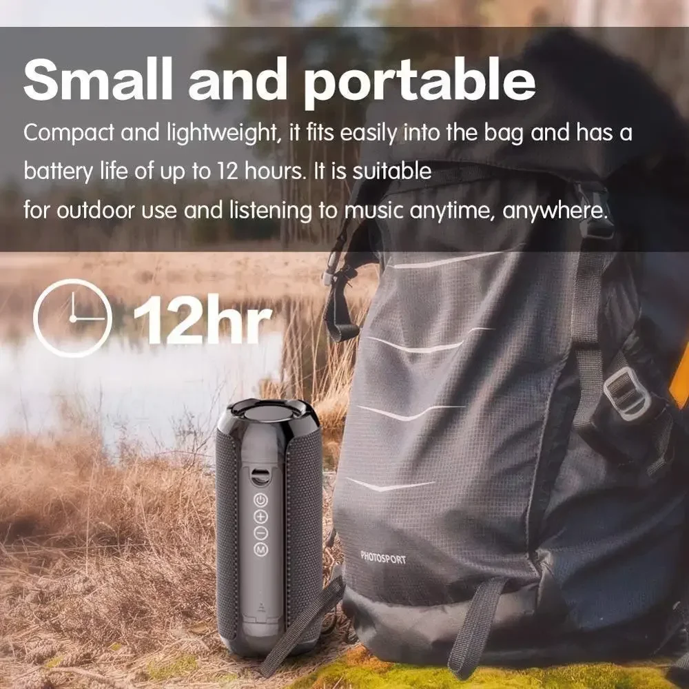TG117 Portable Bluetooth Speaker Outdoor Wireless Woofer Free Call /FM/TF Card/USB Flash Drive Connect Mobile Phone/Tablet/TV view 4