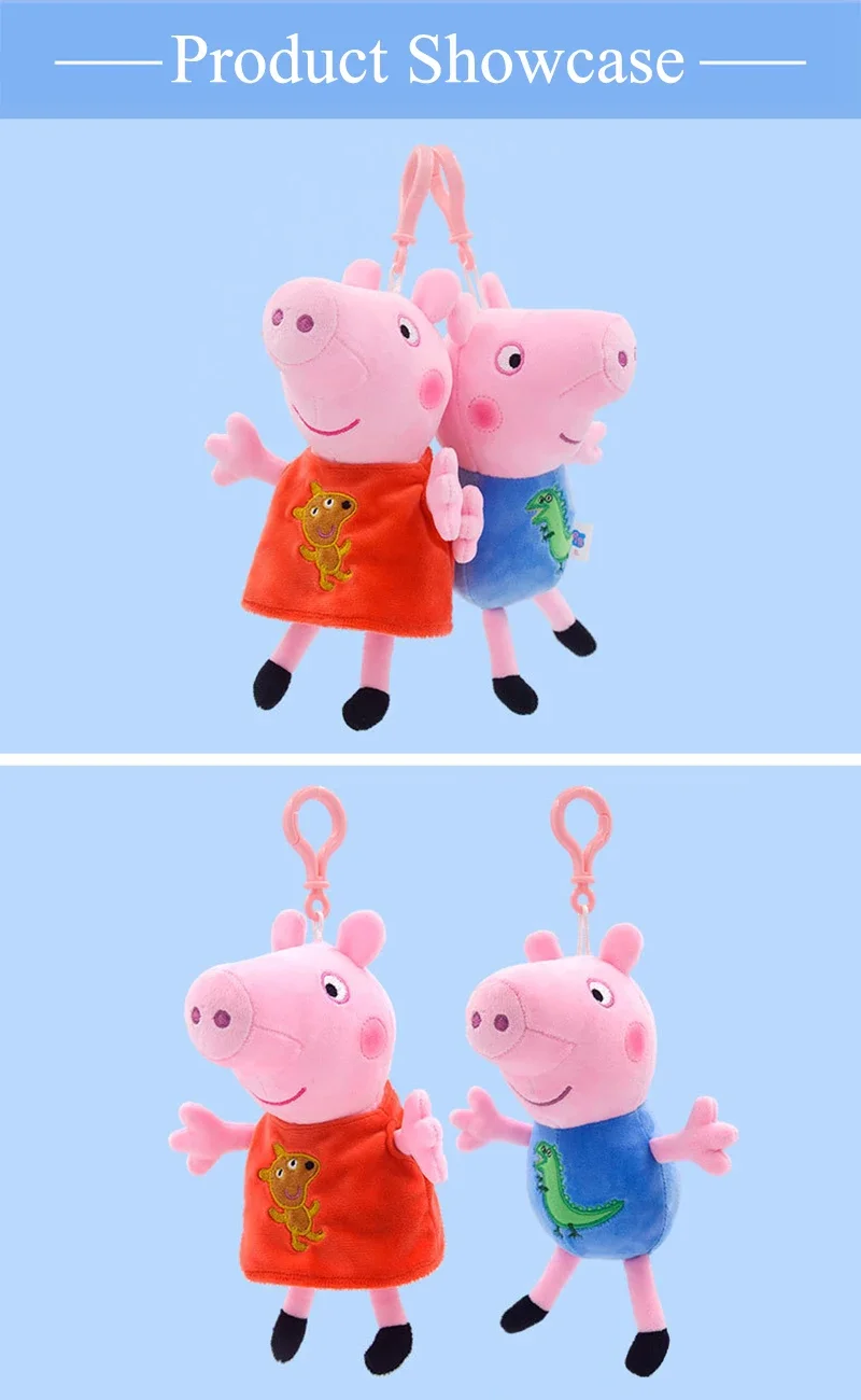Echte Peppa Pig Plüsch Schwein Kinder Spielzeug 19CM Haustier Dinosaurier Teddybär Weiche Angefüllte Anime Figur Puppe kinder Geburtstag geschenke – Detail 5
