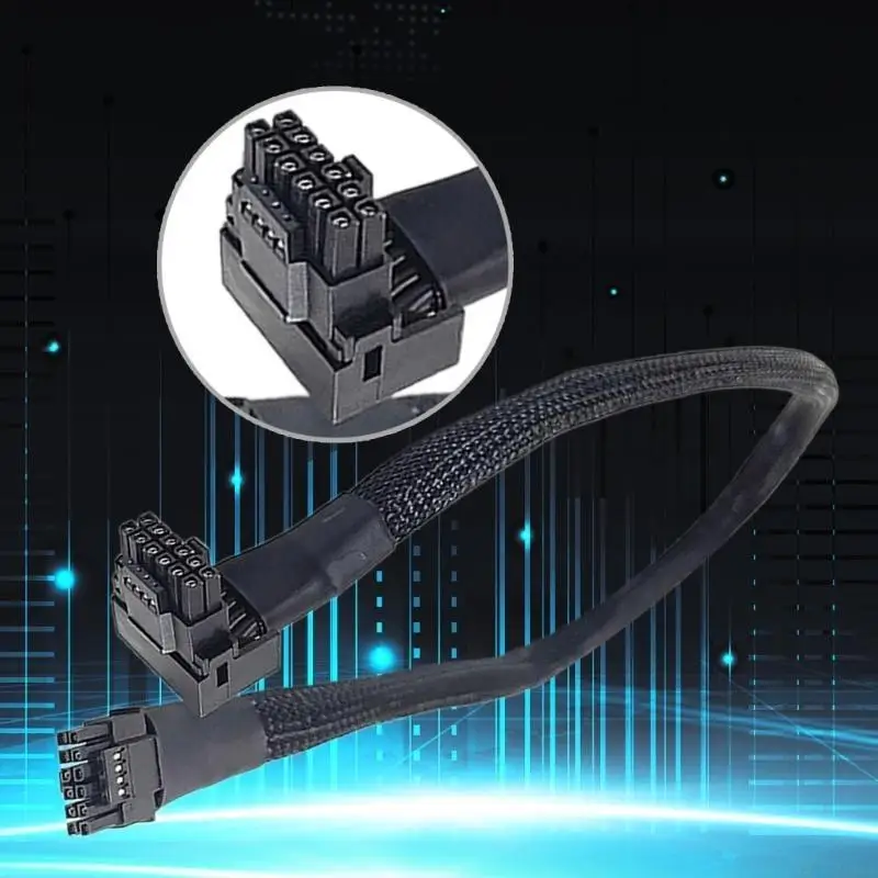 PCIe5.0 16AWG ATX3.0 12VHPWR Ethernets Cable 16PIN to 12+4Pin Male to Male Connector Cord PCIE5 Cable