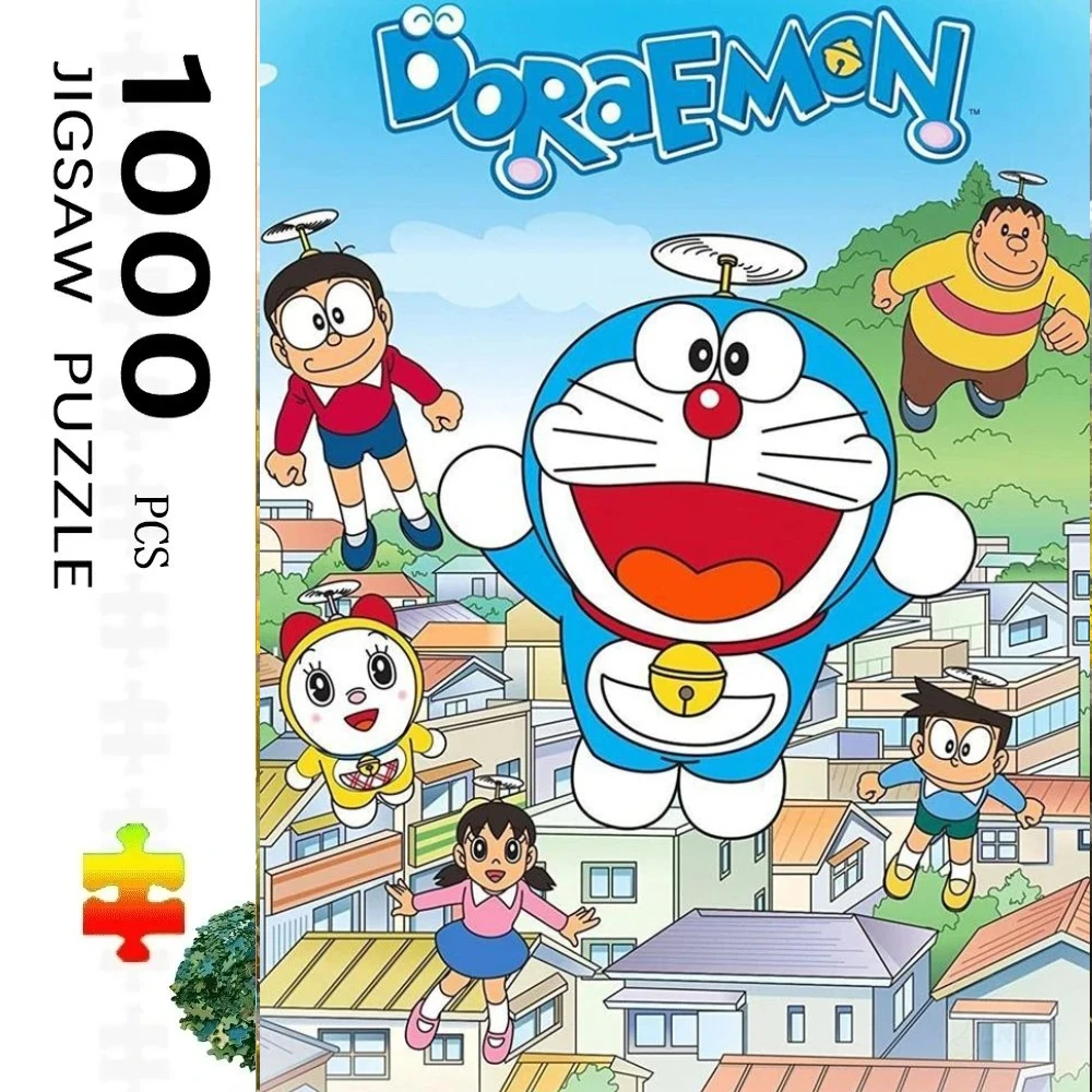 Adult Jigsaw Puzzle 500/1000 pcs Puzzle Doraemon Nobita Japanese Anime Paper Puzzle Decorative Painting Exercise Brain Thinking