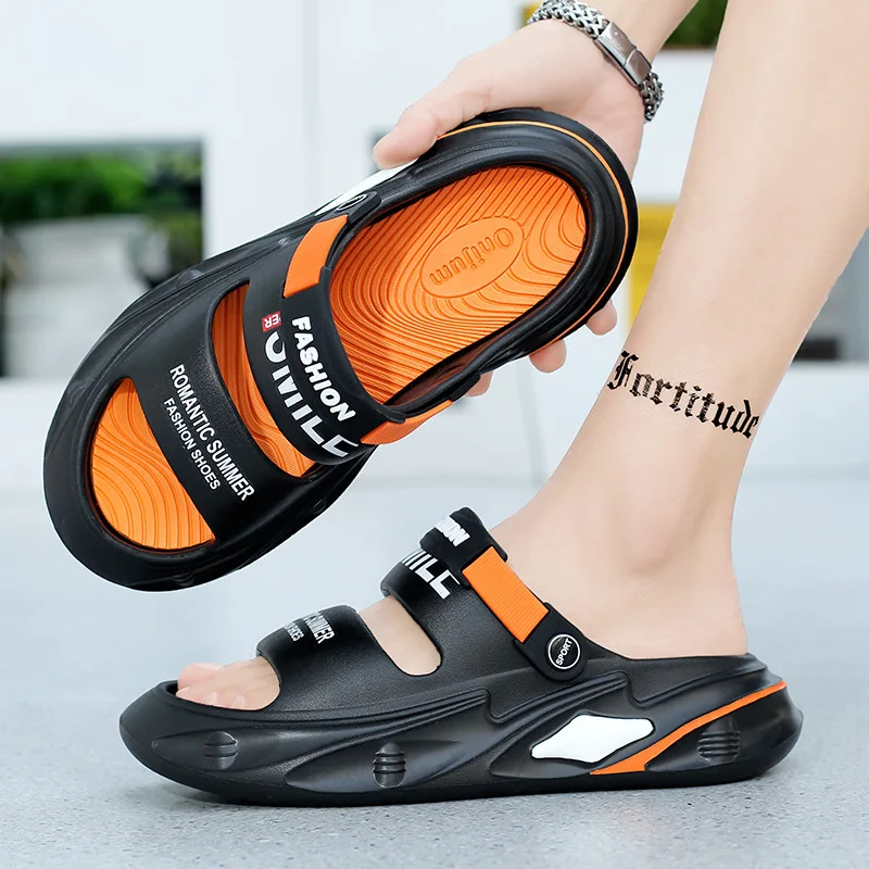 

Summer New Men's Massage Slippers Outdoor Sandals Beach Comfortable Slides Indoor Casual Shoes Clogs Men Sandals Big Size 47