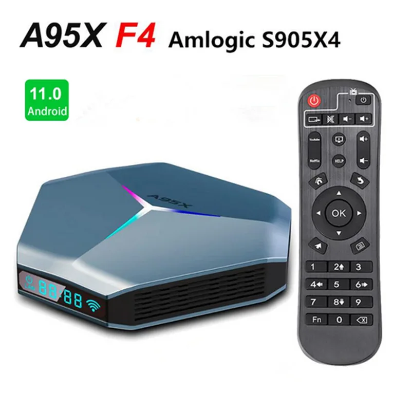 A95X F4 Set Top Box 4G/64 Android 11 S905X4 HD Network Player Dual Band BT TV BOX