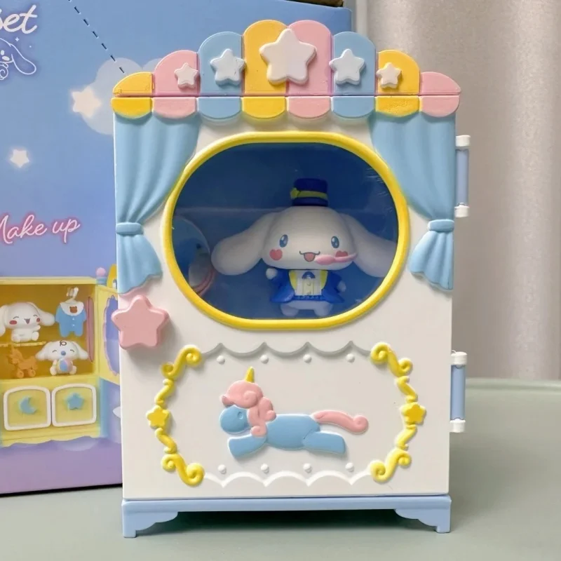 サンリオ ビッグイヤードッグ シナモロール クローゼット ミニチュア ドールハウス ワードローブ ディスプレイ おもちゃ コレクタブル ブラインドボックス フィギュア