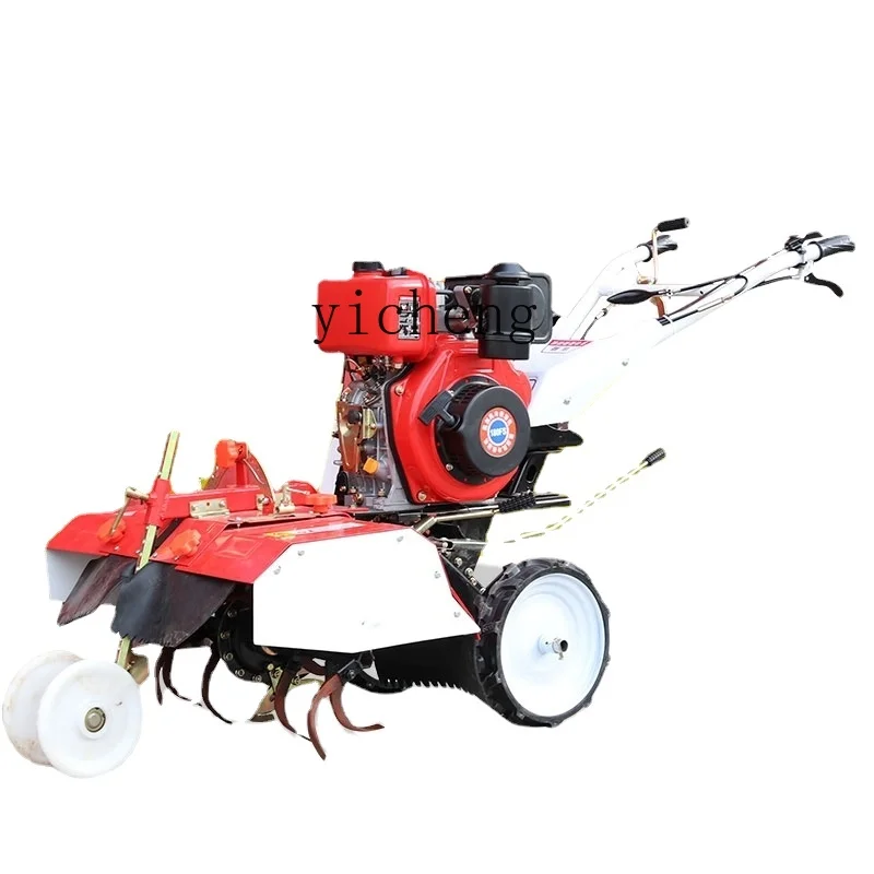 Zk Mini-Tiller Rotary Tillage Ditching Artifact Small Four-Wheel Drive Corn Seeder Soil Turning Household