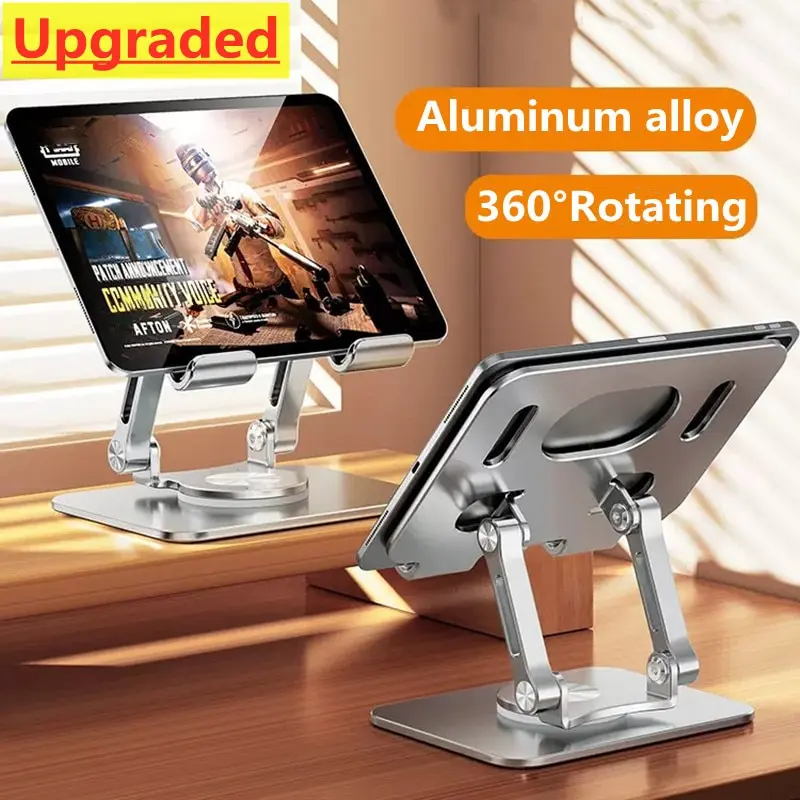 Foldable 360 Tablet Desk Mobile Phone Holder Stand Adjustable Aluminum Alloy Desktop Lazy Bracket For iPhone iPad Laptop Samsung