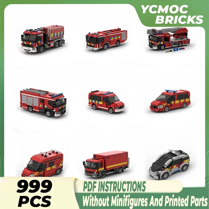 Car Model Moc Building Bricks Belgium Dutch New York London Fire Brigade Technology Blocks Gift Christmas Toys DIY Sets Assembly