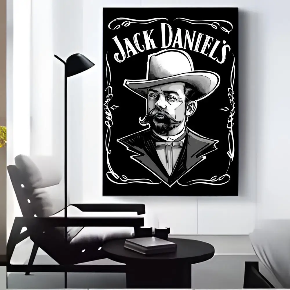بارد J-JACK D-DANIELS القديم رقم. 7 لوحة الخط قماش HD ملصق جدار الفن الداخلي المدخل ديكور المنزل هدايا العيد #4