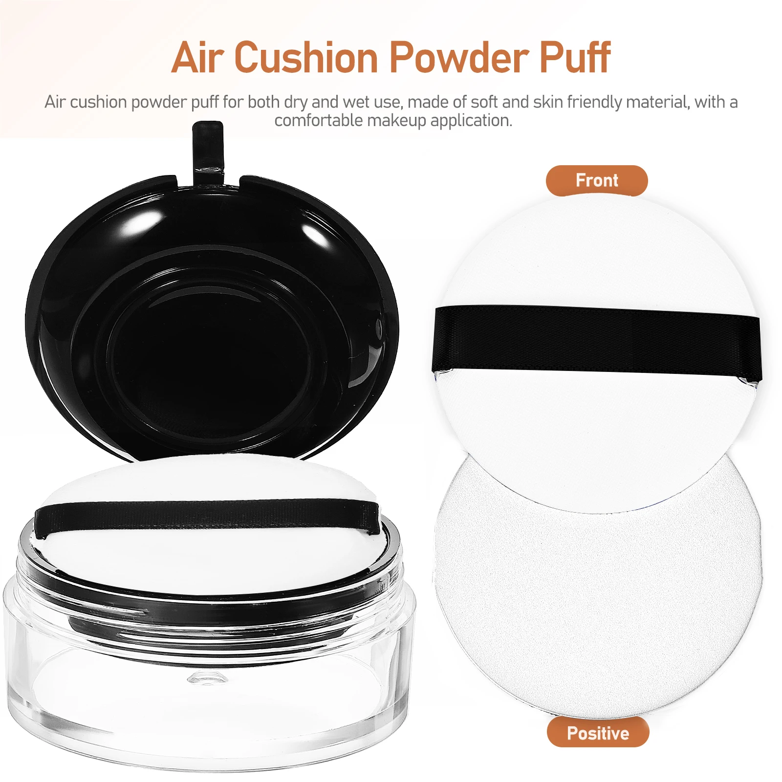 

1 Round Powder Container 15g Plastic Storage Travel Makeup Containers Body Powder Puff Loose Dispenser Safe Reliable Compact