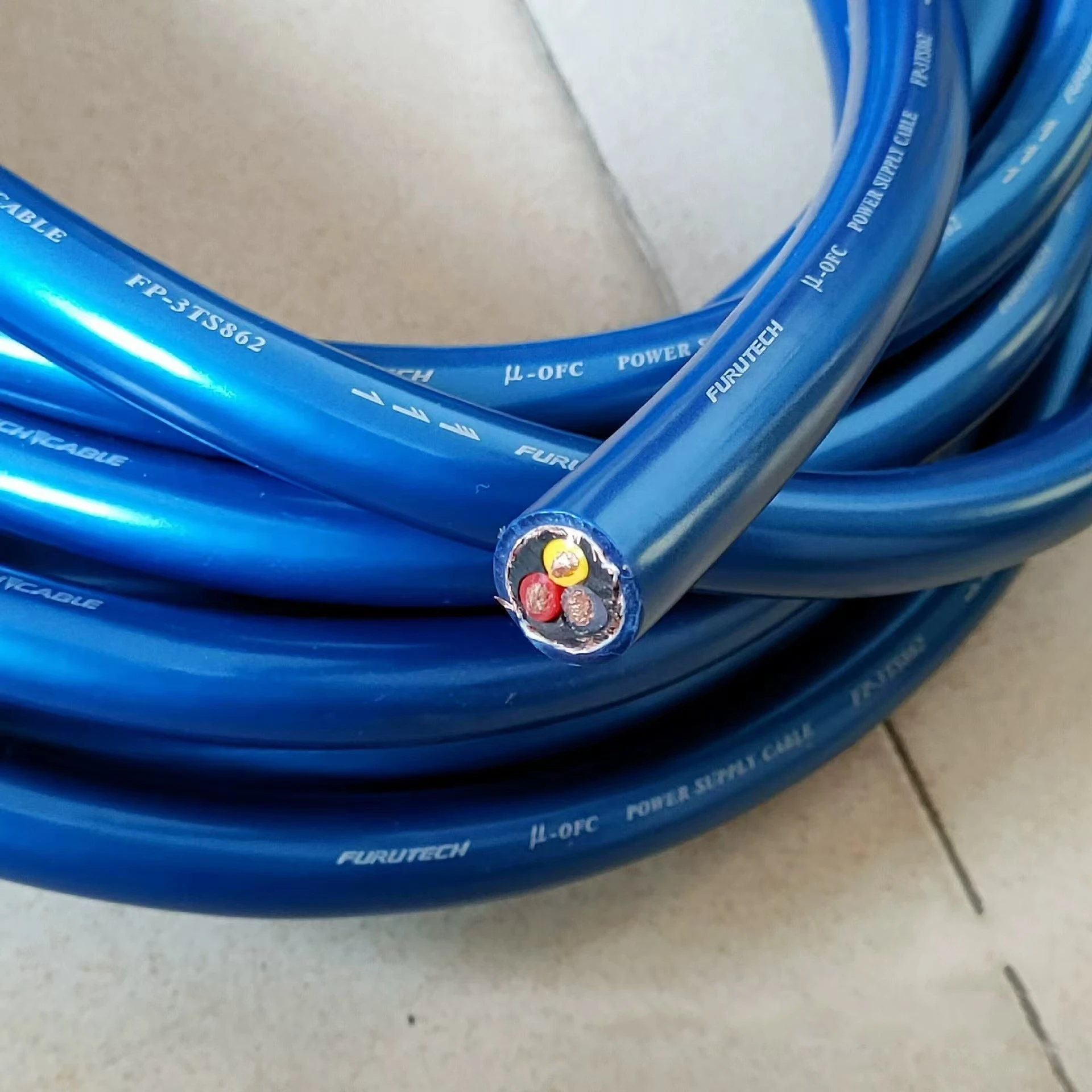 Furutech Flagship FP-3TS862 Cabo de alimentação do Japão, cabo de alimentação de cobre livre de oxigênio, cabo em massa
