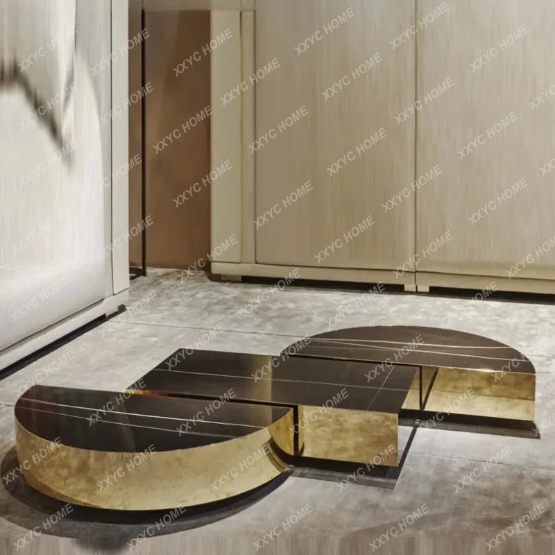 A Light luxury tea table post-modern can separate rock slabs light luxury modern design special-shaped coffee table