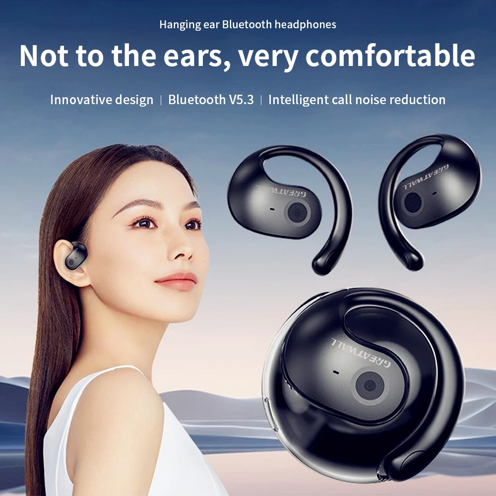 سماعات بلوتوث ، سماعات لاسلكية رياضية ، تقليل الضوضاء ، مكالمات عالية الدقة مع ميكروفون ، خطاف أذن ، سماعات أذن ، بلوتوث
