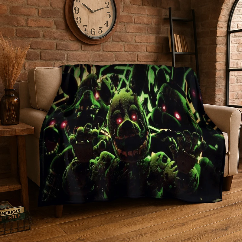 

Classic F-FNAF Horror Game Freddy Flannel Blanket Soft Warm Throw Blanket for Bedroom Living Room Bed Travel Camping Picnic