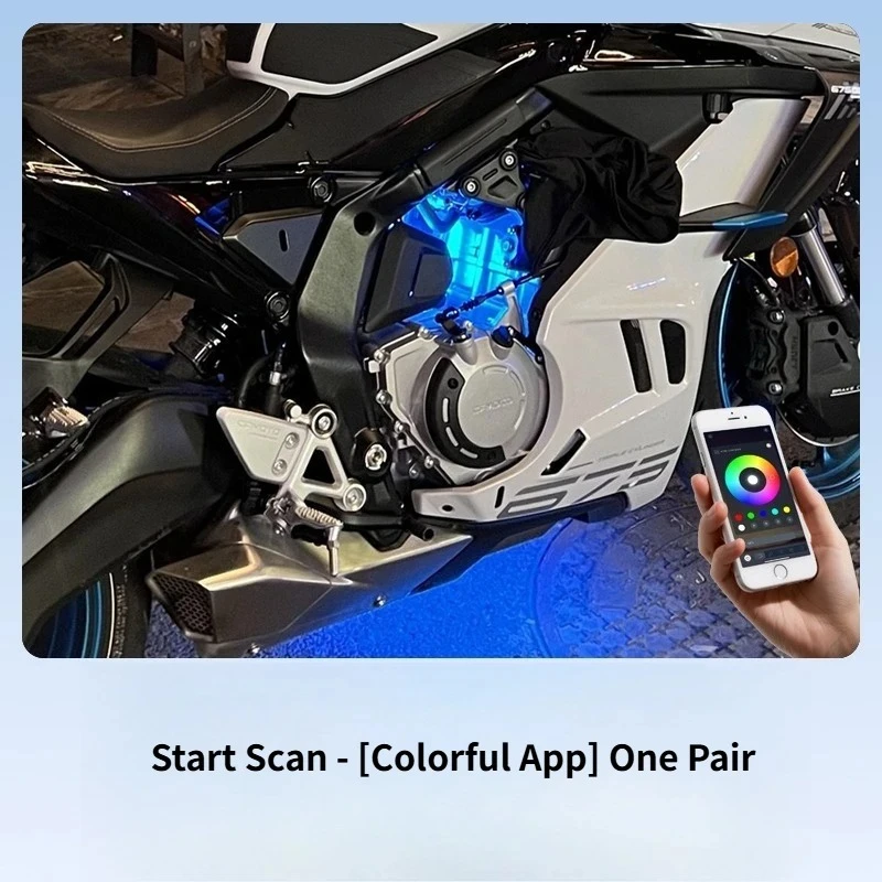 

App Control Ice Blue LED Light for CFMOTO 450SR – 675SR / 675NK Motorcycle Atmosphere Backlight